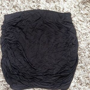 Black, runched, mini skirt. Size women’s medium.